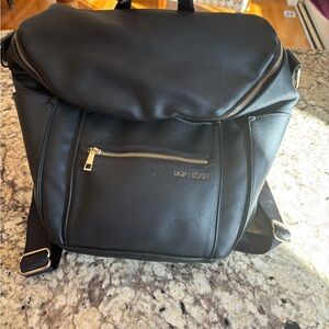 Fawn Design Diaper Bag in Black with Gold Accents